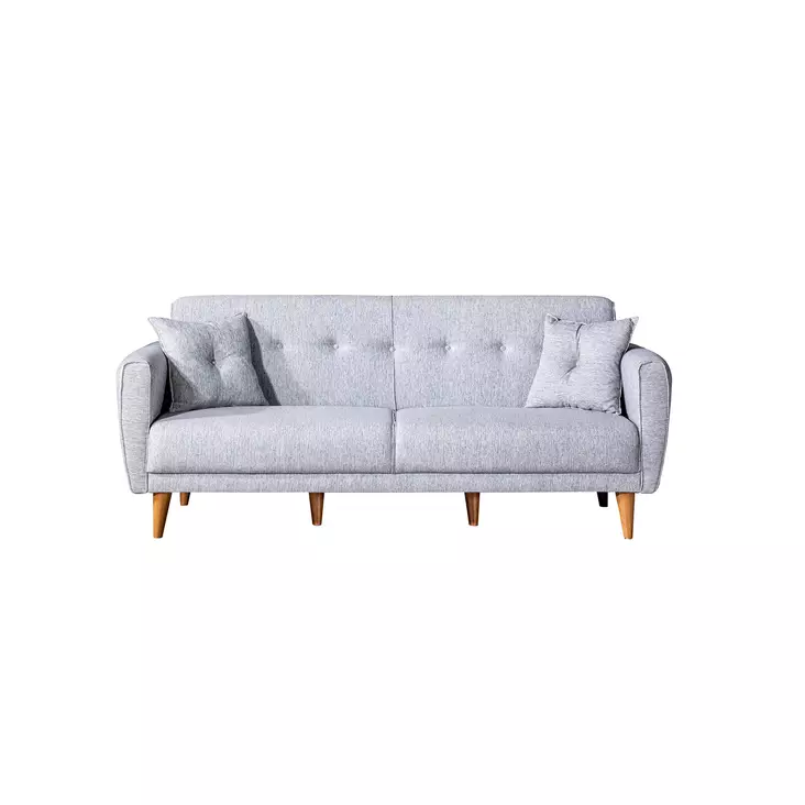 3-sits bäddsoffa Atelier del Sofa Aria Grå Linne 205x80x85 cm - Bäddsoffor - 8681875323863 - 1