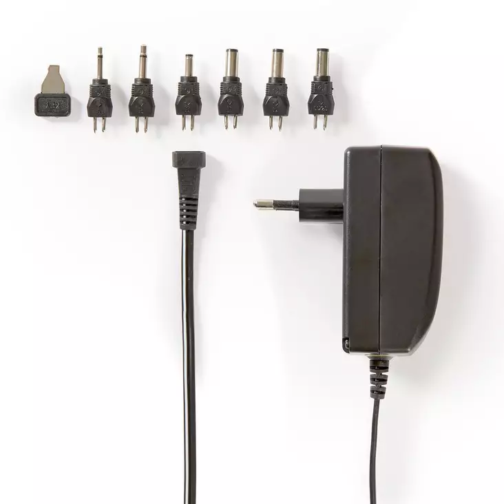 Universal nätadapter | 24 W | 9 - 24 V DC | 1.80 m | 1.0 A - 1.5 A A | 6 plug(s) | Svart - Allmänna strömförsörjningar och adaptrar - 5412810267163 - 1