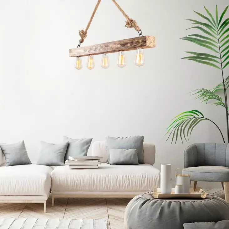 Taklampa Opviq Erebos Trä 100 x 7 cm - Tak- och vägglampor - 8681875545883 - 1