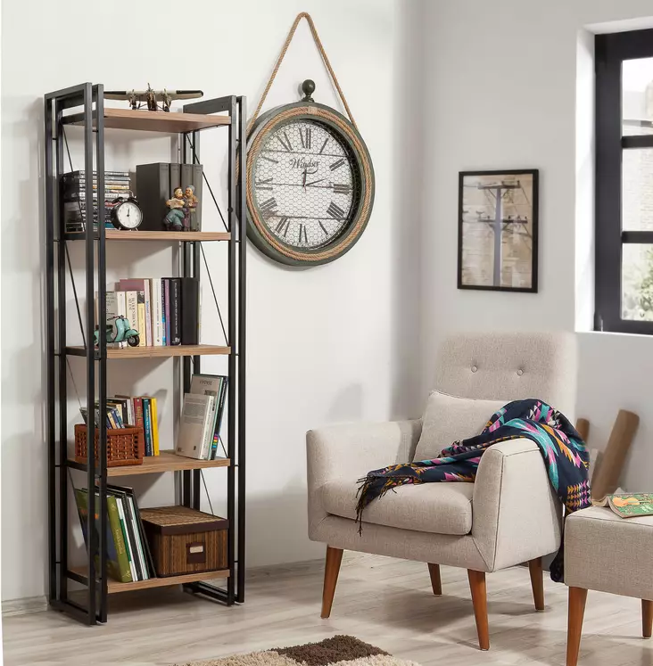 Bokhylla Hanah Home Cosmo Penta Furu Spånskiva 60x180x35 cm - Bokhyllor - 8681875315523 - 1