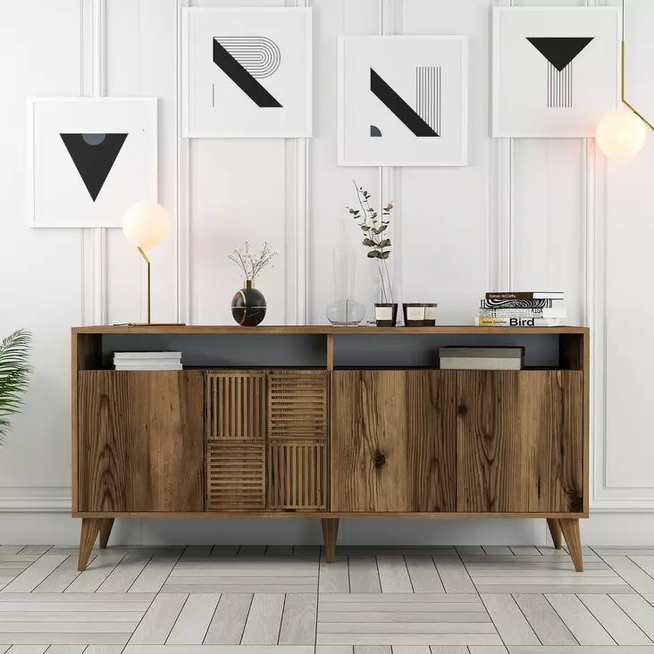 Konsolbord Hanah Home Milan 160 Valnöt Spånskiva 160x78x35 cm - Byråer och skåp - 8683743027903 - 1