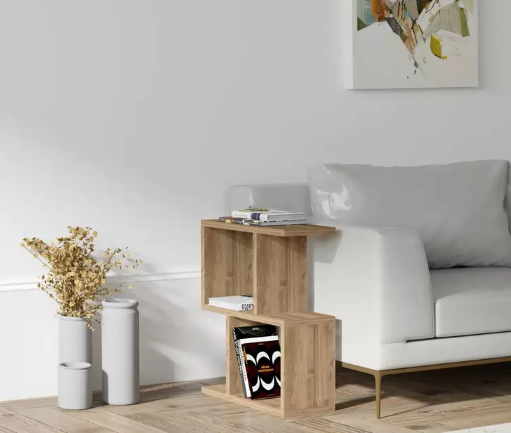 Sidobord, valnöt, 45 cm bred, 51,4 cm hög, hållbar, rymlig, skandinavisk - Bord - 8681875449723 - 1