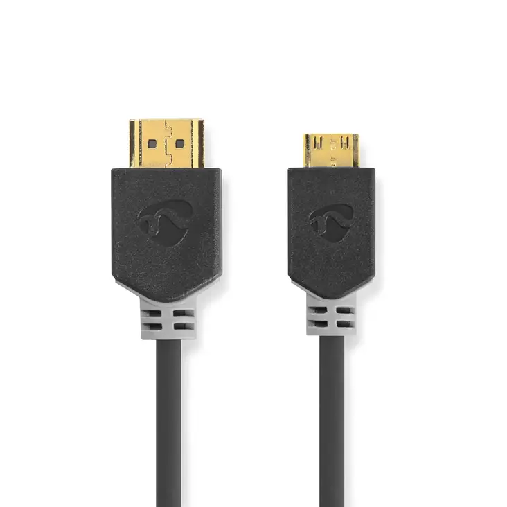 High Speed HDMI kabel med Ethernet | HDMI Kontakt | HDMI Mini kontakt | 4K@60Hz | 18 Gbps | 2.00 m | Rund | PVC | Antracit | Kartong med fönster - HDMI-kablar - 5412810264803 - 1