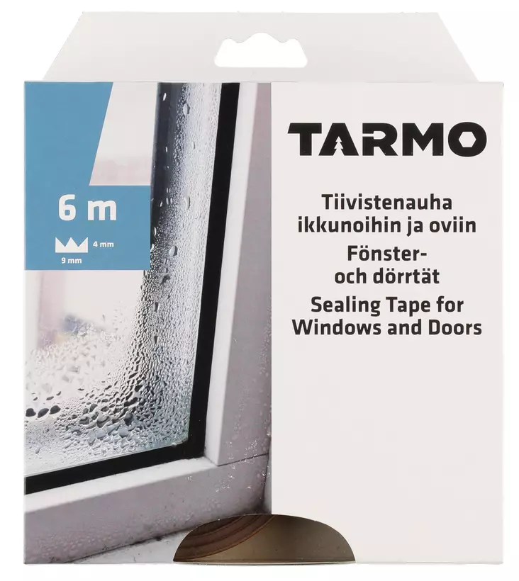 Ikkunatiiviste E-profiili 9 x 4 mm ruskea - Fönster- och dörrtätningar - 6410412062543 - 1