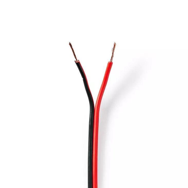 Högtalarkabel | 2 x 0.75 mm² | CCA | 100.0 m | Rund | PVC | Röd / Svart | Emballage - Ljudkablar - 5412810312443 - 1
