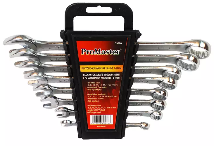 Blocknyckelsats 8-delar 6-19mm - Fastnycklar och vridverktyg - 6420286895703 - 1