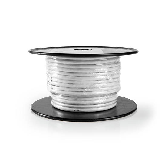 IEC (Coax) CAT6 kombikabel på rulle | RG58 | 75 Ohm | Dubbelskärmad | ECA | 10.0 m | Rund | Vit | Rulle - Antennkablar - 5412810320363 - 2