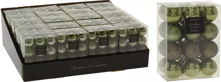 Kuusenpallot 24 kpl vihre=C3=A4 - Juldekorationer och textilier - 8720573246453 - 1