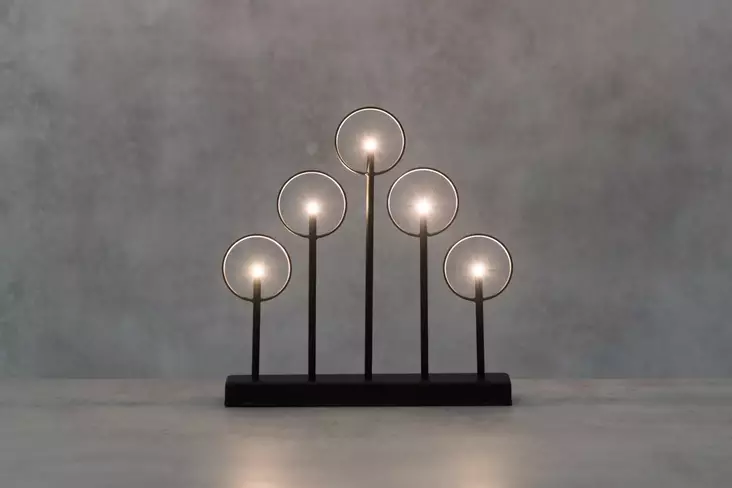 Kynttelikk=C3=B6 5-haarainen metalli musta - Ljusstakar - 6410413305953 - 1