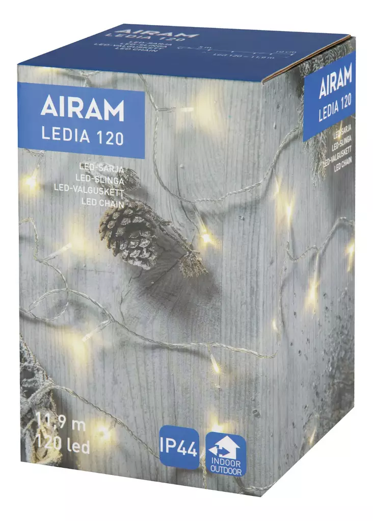 Ledia 120 l=C3=A4mmin valk, led v=C3=A4li 10 cm, kirkas johto ip44 - Dekorationsljus - 6435200249333 - 1