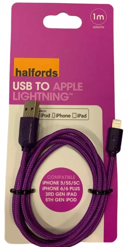 Lightining MFI kaapeli 1M lila p=C3=A4=C3=A4kuva=20 - Blixtkablar - 5054277150673 - 1