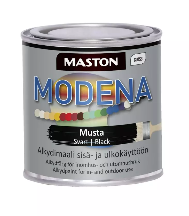 Maali Maston Modena musta 250ml - Metall- och möbelmålningar - 6412496041223 - 1