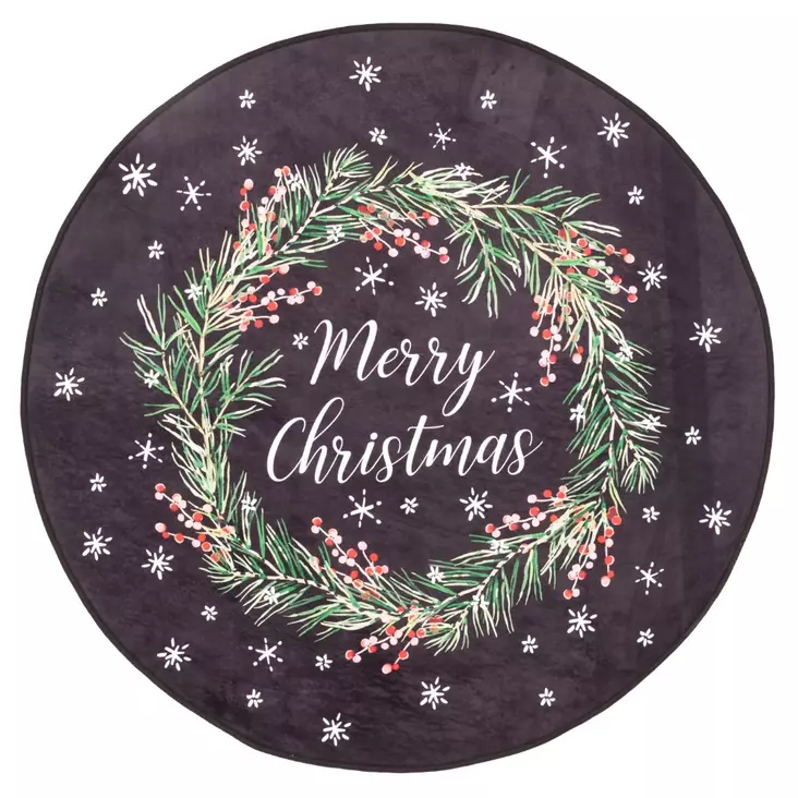 Matto Kranssi tummansininen/vihre=C3=A4 100cm - Runda mattor - 6410416096063 - 1