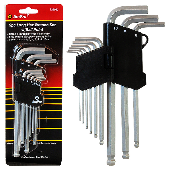 Lång inseksnyckel sats 9-delar crv - Andra handverktyg - 795609229333 - 1