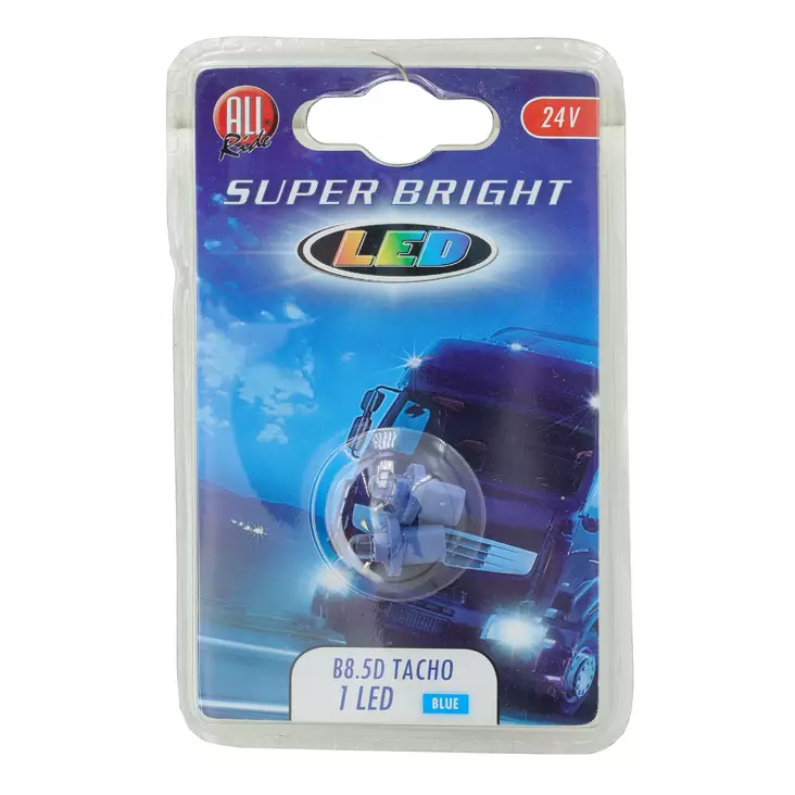 Polttimopari 24 V 1led b8.5d tacho blue - Strålkastare och glödlampor - 8711252323183 - 1