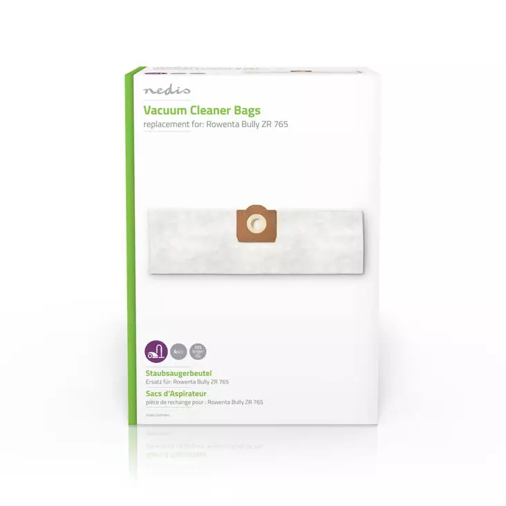 Dammsugarpåse | 4 st. | Syntetisk | Säljs mest för: Rowenta Bully ZR 765 | Vit - Dammsugarpåsar - 5412810285563 - 1