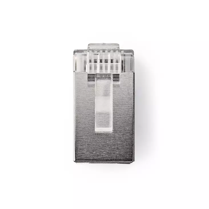 RJ45-kontakt | Hane | Strandad STP CAT6 | Rak | Guldplaterad | 10 st. | Polycarbonate | Transparent | Låda - Dator och nätverk - 5412810424733 - 1