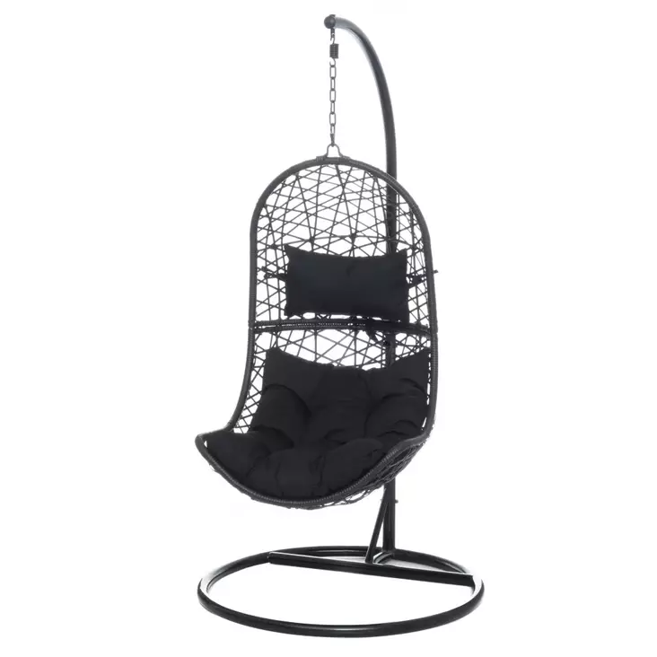 Riipputuoli telineess=C3=A4 Palermo musta=20 - Trädgårdsmöbler och terrassmöbler - 6410413256453 - 1