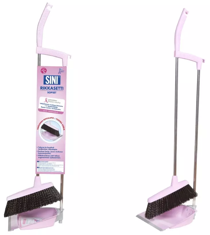 Rikkasetti, lakaisuharja ja rikkalapio, roosa kuva=20 - Borstar, moppar, skrapor - 6423800321283 - 1