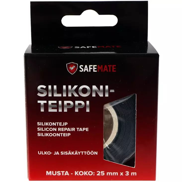 Silikontejp 25mm x 3m Svart SafeMate - Byggtejp - 6418536023723 - 1