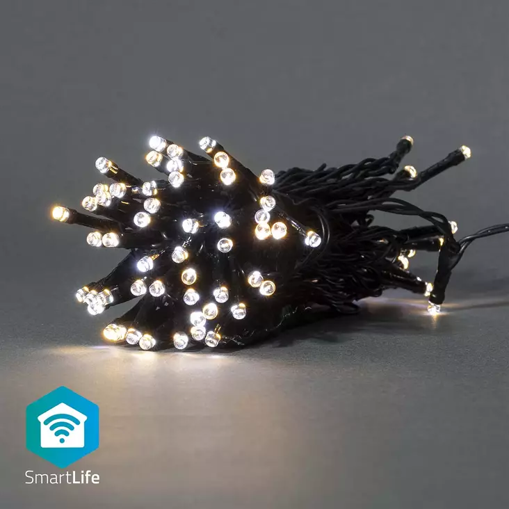 SmartLife Julbelysning | Sträng | Wi-Fi | Varm till cool vit | 50 LED's | 5.00 m | Android / IOS - Dekorationsljus - 5412810404223 - 1
