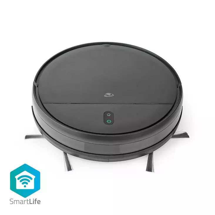 SmartLife Robot Dammsugare | Slumpmässigt | Wi-Fi | Kapacitet insamlingsreservoir: 0.2 l | Automatisk laddning | Maximal användningstid: 1.8 timmar | Svart | Android / IOS - Robotdammsugare - 5412810335503 - 1