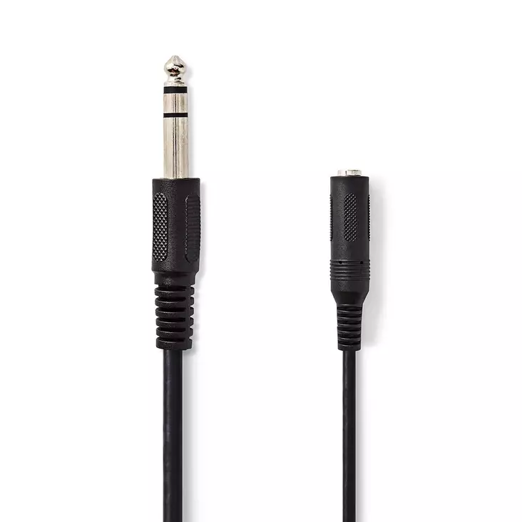 Stereoljudkabel | 6.35 mm Hane | 6.35 mm Hona | Nickelplaterad | 5.00 m | Rund | Label - Ljudkablar - 5412810420223 - 1