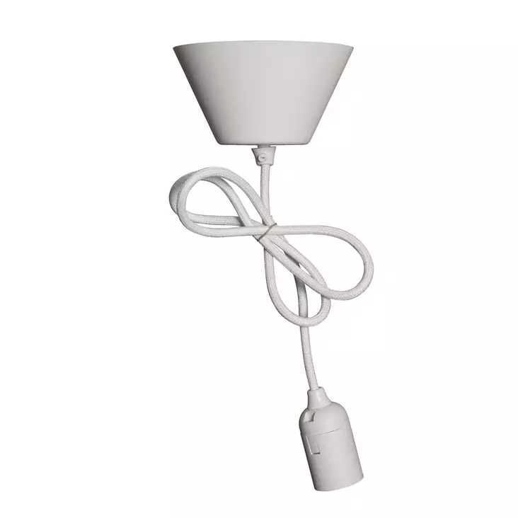 Lampsladd textil 1,2 m vit - Tak- och vägglampor - 6435200205483 - 1