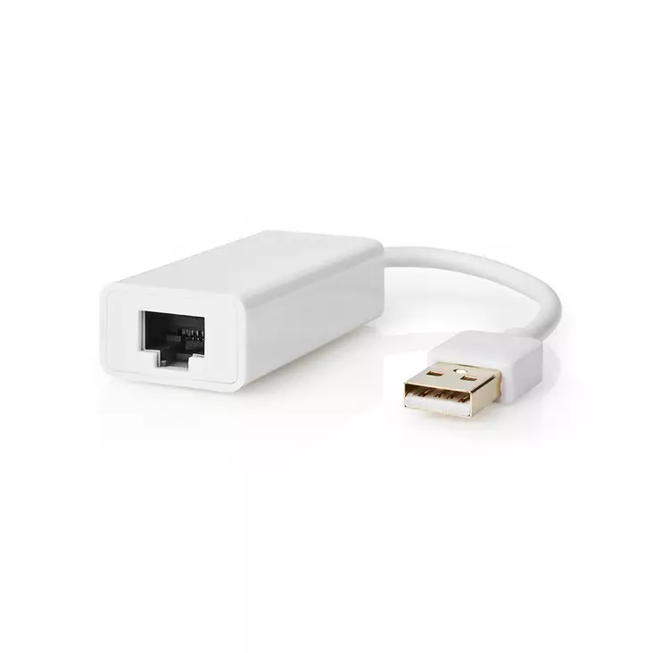 USB-nätverkskort | USB 2.0 | 100 Mbps | USB-A Hane | RJ45 Hona | 0.20 m | Rund | Guldplaterad / Nickelplaterad | Bar koppar | Vit | Låda - Dator och nätverk - 5412810328703 - 1