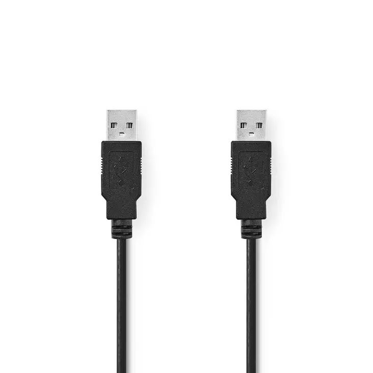 USB-kabel | USB 2.0 | USB-A Hane | USB-A Hane | 480 Mbps | Nickelplaterad | 2.00 m | Rund | PVC | Svart | Låda - Dator och nätverk - 5412810288793 - 1