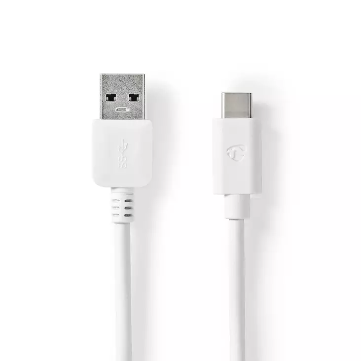 USB-kabel | USB 3.2 Gen 1 | USB-A Hane | USB-C Hane | 60 W | 5 Gbps | Nickelplaterad | 1.00 m | Rund | PVC | Vit | Låda - Dator och nätverk - 5412810401383 - 1