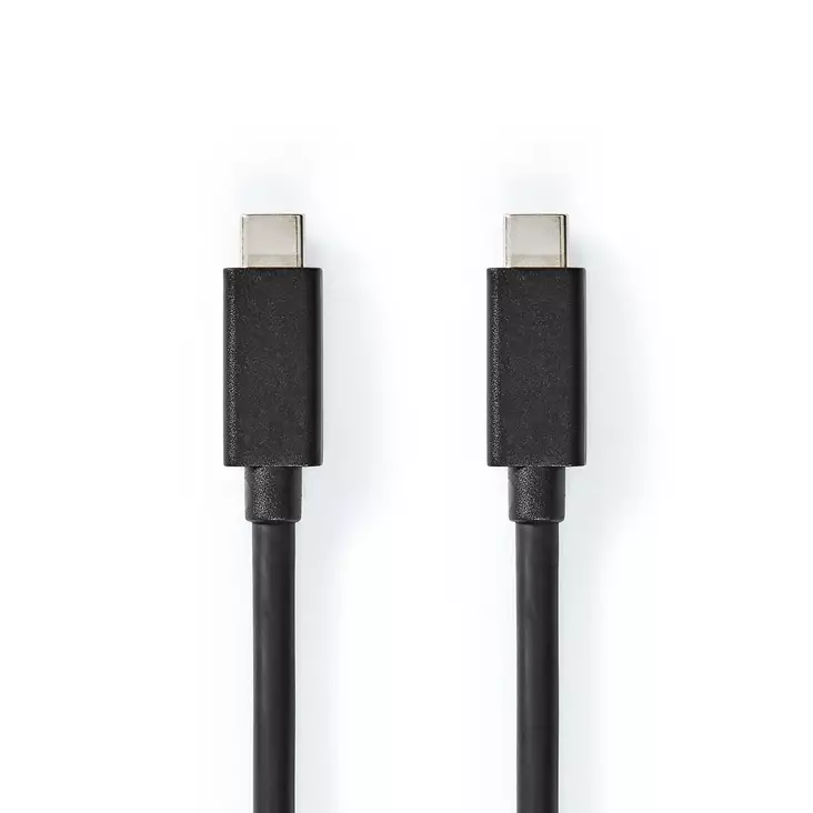 USB-kabel | USB 3.2 Gen 2 | USB-C Hane | USB-C Hane | 100 W | 4K@60Hz | 20 Gbps | Nickelplaterad | 1.00 m | Rund | PVC | Svart | Låda - Dator och nätverk - 5412810422043 - 1