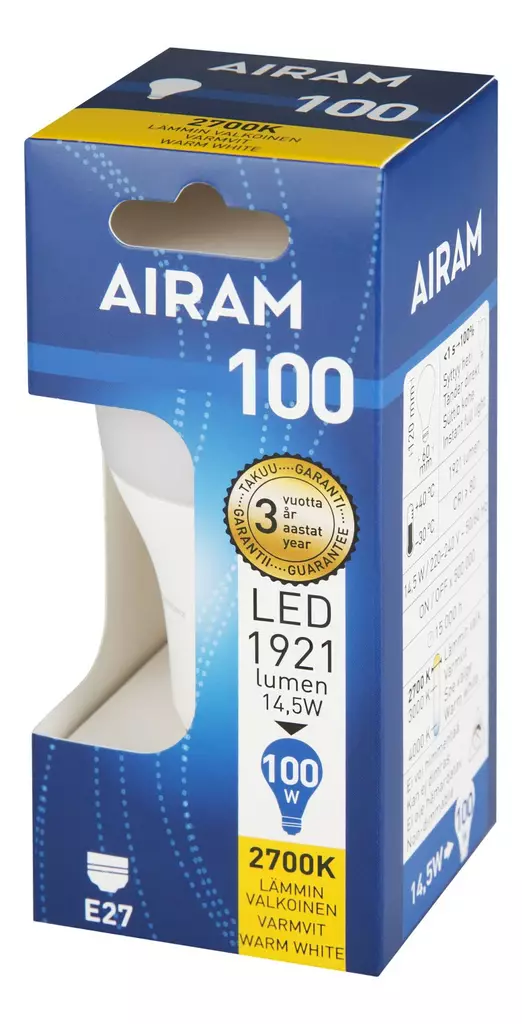 Vakiokupulamppu Led E27 kannalla 14,5W myyntipakkaus - Lampor och lysrör - 6435200248343 - 1