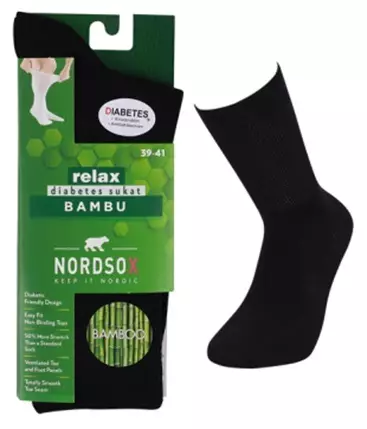 Nordsox Bambu Diabetessockor - Sommarmodell (Svart) Stl 39-46 - Strumpor - 0283080143083 - 1