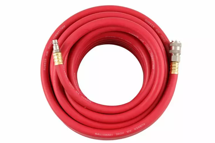 Tryckluftsslang 15 m gummi, snabbkopplingar, diameter 10x17mm - Tryckluftsslangar och kopplingar - 6410416172033 - 1