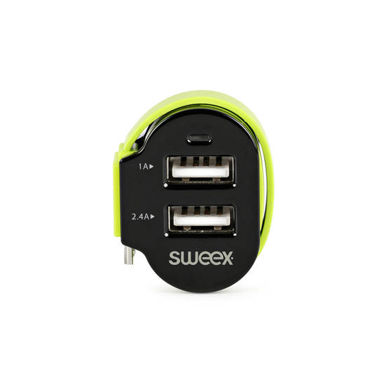 Billaddare 3-Utgångar 6 A 2 x USB / Micro USB Svart/Grön - Bilbatteriladdare - 8717534026063 - 1