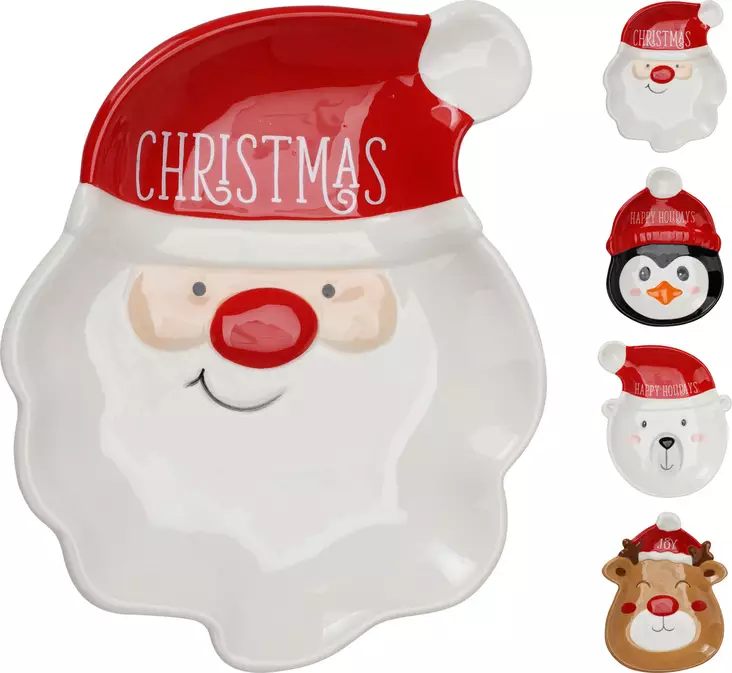 Jultematisk djurmotiv keramiktallrik 18,5 cm – Glad och hållbar prydnads- och serveringstallrik - Juldukning för julen - 8721037072113 - 1