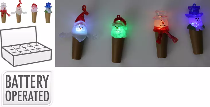 Julig flaskkork med LED-ljus i dekorativ akryl – stämningsfull och praktisk - Ljussmycken och ljusfigurer - 8721037092753 - 1