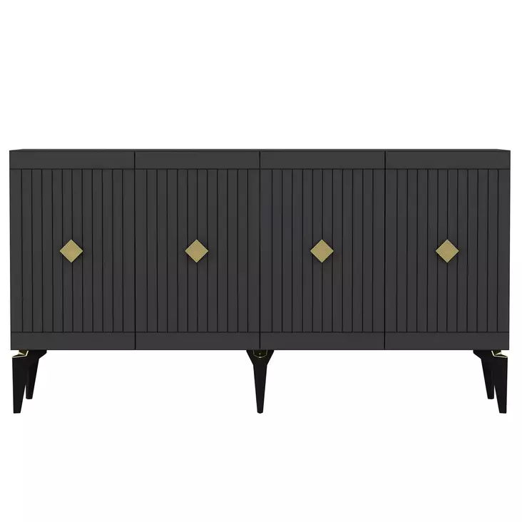 Konsolbord Hanah Home Midas Antracit Guld Spånskiva 150x79x40 cm - Byråer och skåp - 8683742835783 - 1