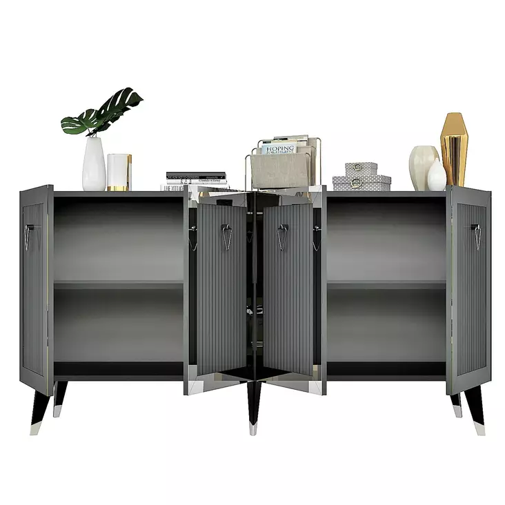Konsolbord Hanah Home Bare Antracit Silver Spånskiva 150x40x80 cm - Byråer och skåp - 8683742034933 - 1