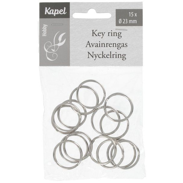 Avainrengas 15 kpl 23 mm Kapel - Hantverksmaterial och tillbehör - 6410413222373 - 1