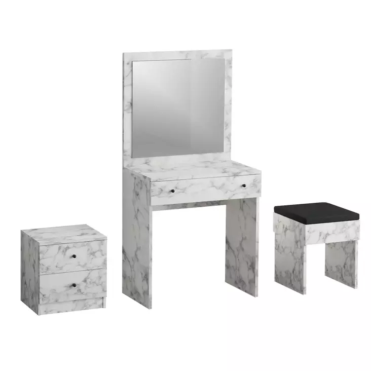 Sminkbord Hanah Home Nice Marmormönster Spånskiva 65x139x35 cm - Toalettbord - 8684282984863 - 1