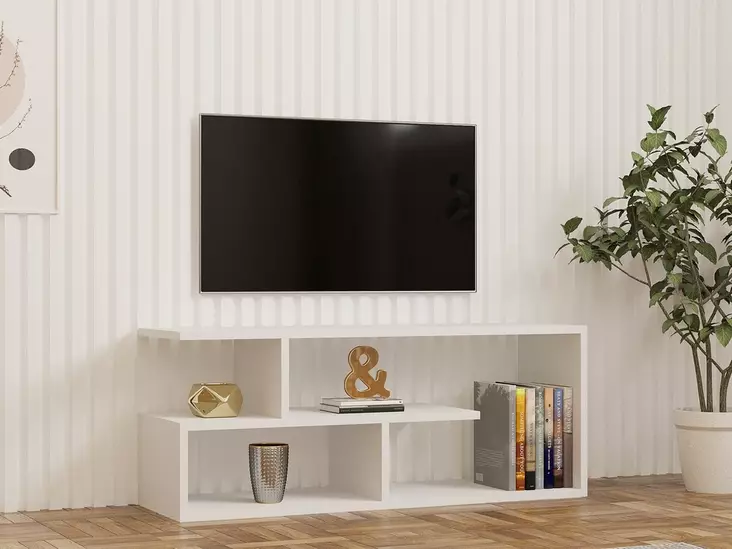 TV-bänk Hanah Home Cafu Vit Spånskiva 100x40x29,6 cm - TV-bänkar - 8683342851893 - 1