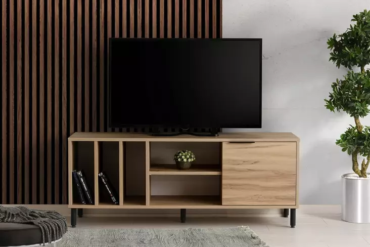 TV-bänk Hanah Home Bodegas Ek Spånskiva 140x55x40 cm - TV-bänkar - 8683342427333 - 1