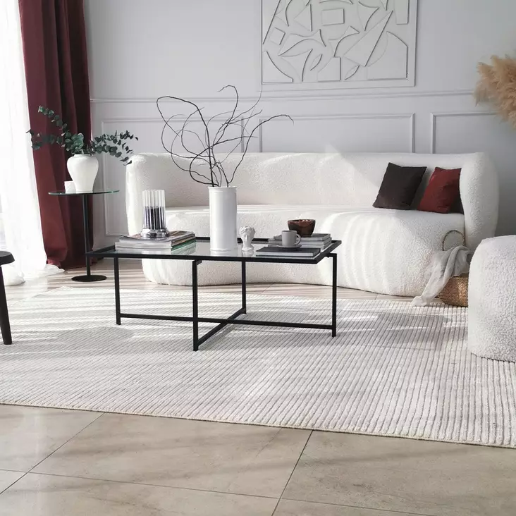 Soffbord Hanah Home Sun S408 Svart Härdat Glas 94x35x64 cm - Soffbord - 8683342949583 - 1