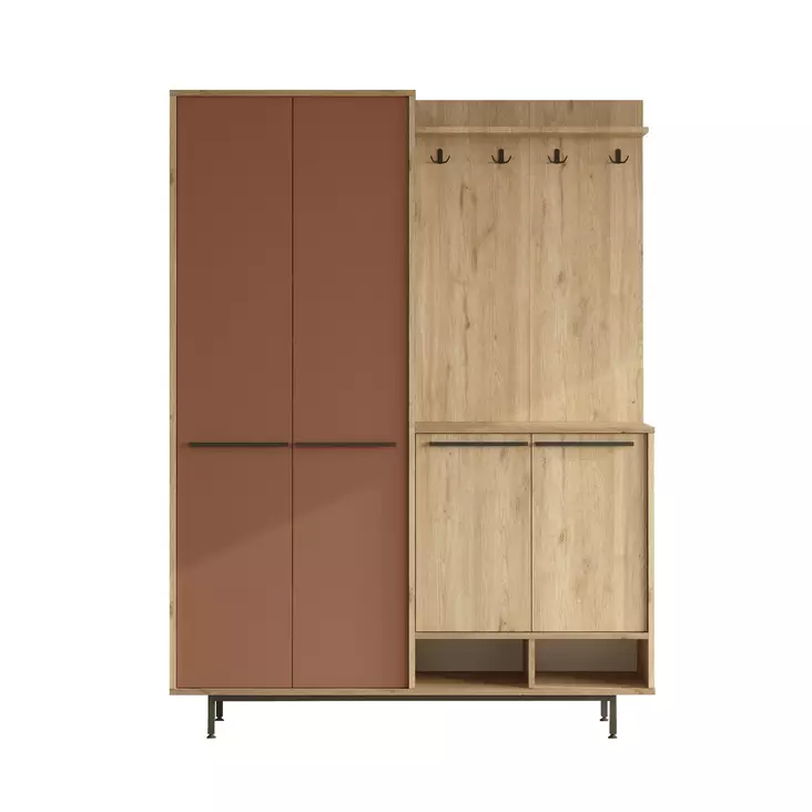 Hallmöbel Hanah Home OS1-SK Ek Spånskiva 147,4x195,6x35,5 cm - Hallskåp - 8684283262793 - 1