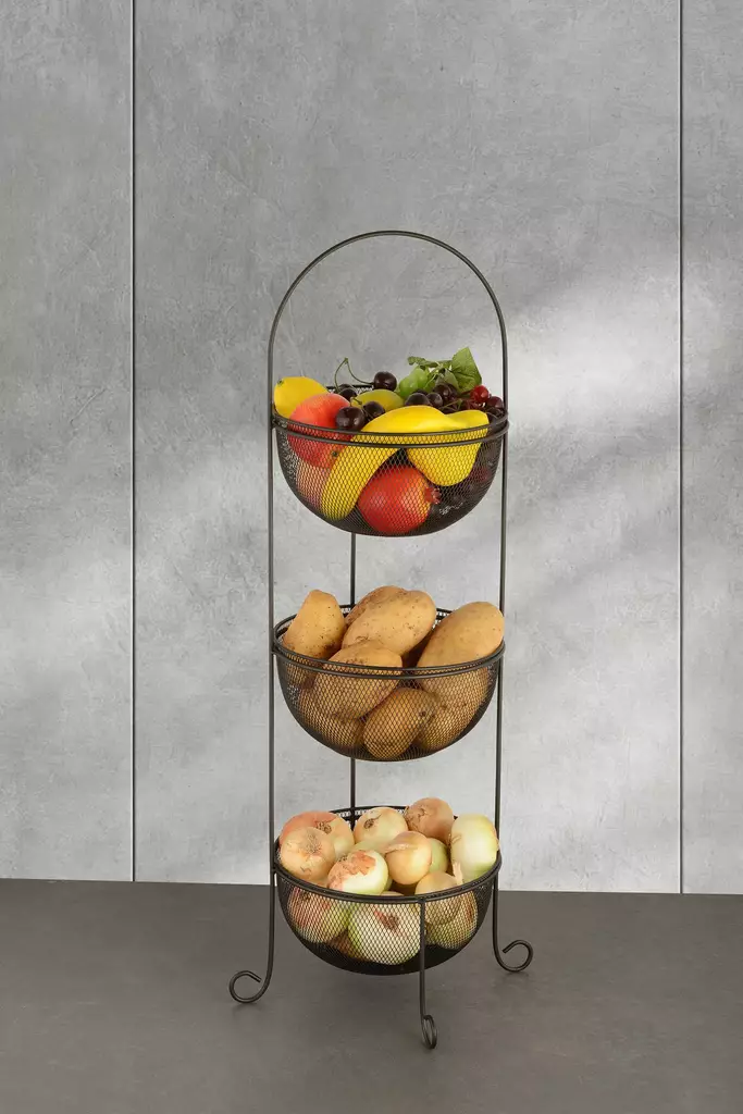Fruktkorg Hermia Svart Metall 3 Delar - Serveringsfat - 8684283721603 - 1