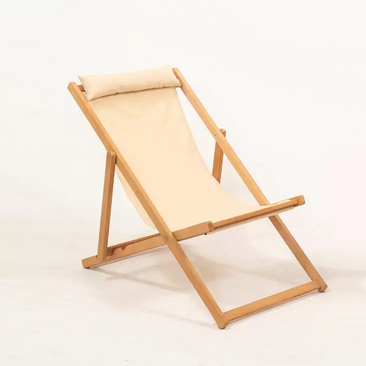 Trädgårdssolstol Hanah Home MYN04 Cream Massivt Trä 59x90x44 cm - Trädgårdsstolar och soffor - 8684283657483 - 1