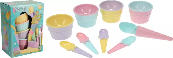 Glassbägare och skedar 9 st set - Serveringsfat - 8721037412193 - 1