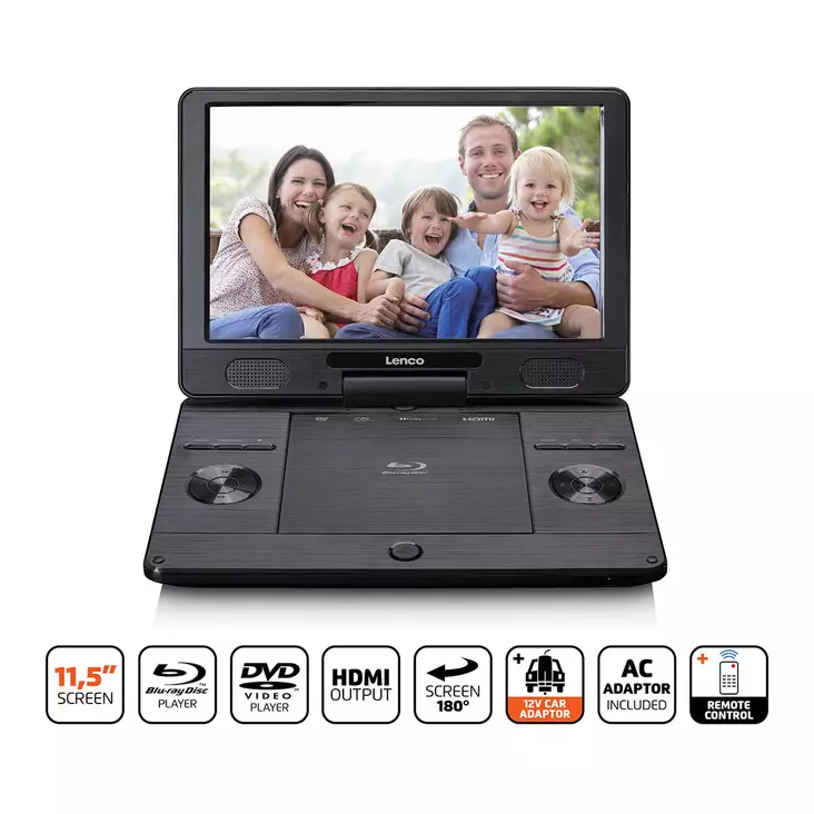 Bärbar 11,5" Bluray-DVD-spelare Svart - TV-apparater och mediaspelare - 8711902044833 - 1